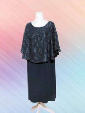 Connected apparel plus size 20 womens dress mid length dark green